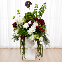 Bunga Pernikahan Sutra Vintage Olivine Warna Anggur Tua Romantis, Mawar, Hydrangea, Peony, dan Tanaman Hijau untuk Dekorasi Gantung Kustom