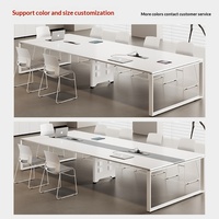 Table de conférence rectangulaire en bois massif, design minimaliste moderne, détachable, pour négociations, bureau commercial, couleur blanche