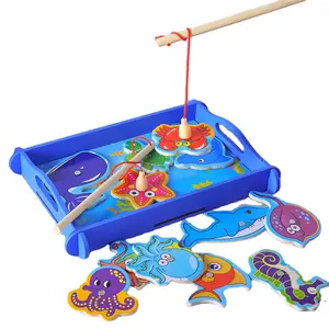 儿童磁性鱼拼图创意抓鱼玩具游戏搞笑磁性钓鱼游戏