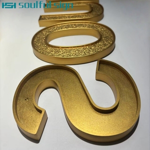 Venta caliente personalizable Metal letra signo Acero inoxidable 3D Logo signo letras al aire libre textura litográfica <span class=keywords><strong>grabado</strong></span> para tienda - Product Image 6