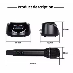Mejor Micrófono de Karaoke VHF UHF, Micrófono Inalámbrico Profesional de Condensador, Micrófono Inalámbrico de Mano <span class=keywords><strong>para</strong></span> Cantar en la Iglesia - Product Image 5