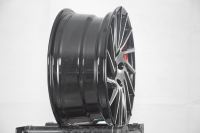 Jantes en alliage sport noir brillant usiné avec rebord intérieur rouge, fournie directement par l'usine, 14 15 16 17 pouces, 5x100 5 10x114.3 TunerRims