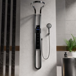 Nouvel ensemble <span class=keywords><strong>de</strong></span> <span class=keywords><strong>douche</strong></span> circulaire à dôme cascade avec écran <span class=keywords><strong>de</strong></span> <span class=keywords><strong>douche</strong></span> à affichage numérique en laiton - Product Image 1