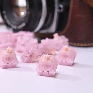 Interrupteur de clavier mécanique personnalisé <span class=keywords><strong>Gateron</strong></span> Pure Barry 5 broches 62g DIY Interrupteurs linéaires roses en POM - Product Image 2
