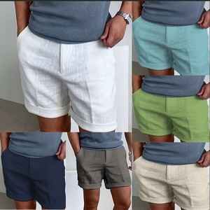 Ready to Ship <strong>Men</strong> Clothes Solid Color Summer <strong>Shorts</strong> Casual <strong>White</strong> <strong>Linen</strong> <strong>Shorts</strong> 2024 - Product Image 6