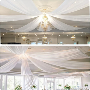 Voilages de plafond en mousseline pour <span class=keywords><strong>mariage</strong></span>, drapés d'arche en tissu transparent pour cérémonie, rideaux décoratifs pour fêtes et mariages - Product Image 3