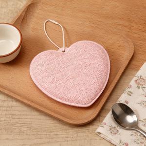 ฟองน้ำล้างจานรูป<span class=keywords><strong>หัวใจ</strong></span>สองด้าน แผ่นขัดทำความสะอาด แปรงทำความสะอาดหม้อ ผ้าเช็ดทำความสะอาดอเนกประสงค์ ทนทานและซึมซับได้ดี - Product Image 4