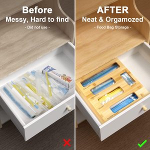 Thực Phẩm Lưu Trữ Bag <span class=keywords><strong>Container</strong></span> Lưu Trữ <span class=keywords><strong>Box</strong></span> Với Thanh Trượt Tre Ziplock Túi Tổ Chức Hộp Lưu Trữ - Product Image 3