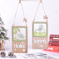 Papan Huruf Kayu Musim Semi Paskah Baru untuk Dekorasi Rumah dengan Desain Burung & Bunga