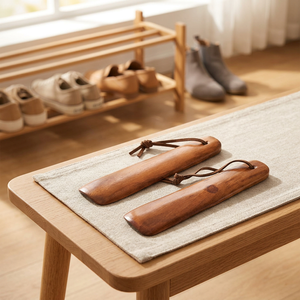 Chausse-pied classique en bois fait main à long manche, naturellement courbé, pour la maison, l'hôtel, les magasins de chaussures, la vente au détail et la vente en gros - Product Image 2