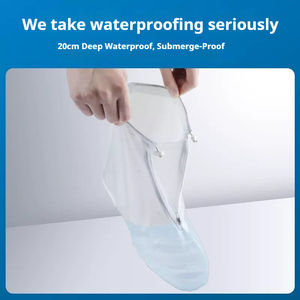 Capa de Sapato Personalizada Dobrável à Prova de Poeira em PVC com Zíper Impermeável Durável Unissex - Product Image 3