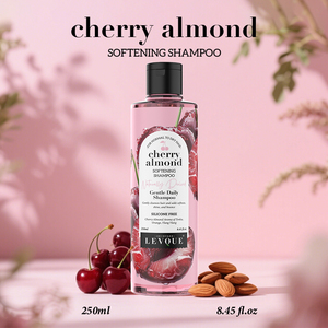 Champú de almendra cereza de etiqueta privada para cabello seco normal refrescante aceite de coco manteca de karité suavizante nutritivo - Product Image 2