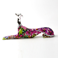 Sculpture créative de Doberman électroplaquée en résine, figurine de chien personnalisée pour décoration de table, bureau et maison, vente en gros