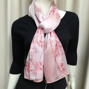 Bán Buôn Hàng Châu 100% Dâu Tằm Tự Nhiên Khăn Lụa Thanh Lịch Hoa In Chất Lượng Cao 175*110Cm Tinh Khiết Voan Khăn Choàng Cho Phụ Nữ - Product Image 6