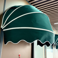 Toldo Retráctil para Ventana, Impermeable, Plegable, Semicircular, Trapezoidal, Decorativo, para Exteriores, Protección Solar