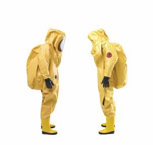 Combinaison résistante aux produits chimiques étanche au gaz jaune <span class=keywords><strong>omniseal</strong></span> de bonne qualité pour pompier - Product Image 4