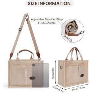 Sac fourre-tout tissé personnalisé YAMAI, modèle BG0059, motif lettres tendance, en chanvre et PE, pliable, élégant, idéal comme cadeau - Product Image 6