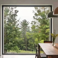 Double verre trempé de fenêtre fixe d'alliage d'aluminium de grande vue pour la maison de plage de bureau