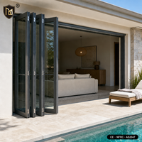 Portes pliantes en aluminium de qualité marine JUNYAO Factory Coastal Salt Spray, homologuées pour l'extérieur, conformes aux normes NFRC CE AS2047, pour projets commerciaux