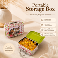 Boîte rectangulaire miniature en métal Jinyuanbao pour pilules, comprimés, capsules et vitamines, avec design personnalisé, vente en gros