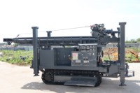 Foreuse hydraulique sur chenilles certifiée CE Kojan pour puits d'eau, profondeur 280m, machine de forage de roche DTH, pompe diesel pour l'exploitation minière