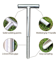 Sonde de sol YIHUI GSS23 de 16 pouces avec poignée en T en acier inoxydable, échantillonneur de sol léger, portable et durable, outil de test de sol pour jardin et golf