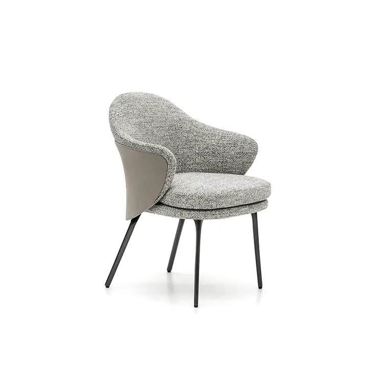 Muebles de comedor nórdicos, sillas de comedor con brazo de tapicería, silla de comedor de tela moderna