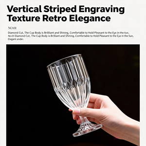 Ensemble de gobelets à <span class=keywords><strong>vin</strong></span> en cristal sans plomb, à taille fine, gaufrés et à nervures verticales, pour mariages, fêtes et événements. - Product Image 2