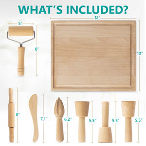 Ensemble d'outils de pâte à <span class=keywords><strong>modeler</strong></span> en bois Jouets <span class=keywords><strong>Montessori</strong></span> pour enfants, outils d'argile à <span class=keywords><strong>modeler</strong></span>, argile sèche à l'air - Product Image 4