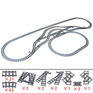 Blocchi da Costruzione per Assemblare Piccole Particelle, <span class=keywords><strong>Treno</strong></span> Urbano, Binari Fai-da-Te, Binario Dritto per Tende, Binario Incrociato a Due Vie, Giocattolo Modellabile - Product Image 1