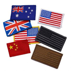 Wholesale Usa American Flag Hook and Loop Patch Manufacture Custom Flag Logo Embroidered <b>Badges</b> - Product Image 2
