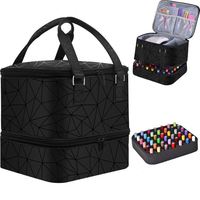 Valise de maquillage portable pliable à roulettes avec fermeture éclair pour les maquilleurs en déplacement et les huiles essentielles