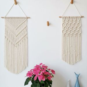 Juego de 3 Tapices de Macramé Bohemios Hechos a Mano, Decoración de Pared Estilo Art <span class=keywords><strong>Deco</strong></span> para Dormitorio o Sala de Estar - Product Image 5