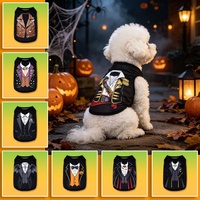 Leichtes, atmungsaktives Mesh-Hundewesten-Set mit Halloween-Muster für Feiertagspartys und Cosplay – Ärmelloses Tanktop für Haustiere – Premium-Haustierprodukte