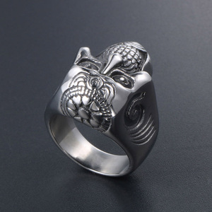 Gothic Retro Skull <b>Ring</b> Men's Punk Style <b>Titanium</b> Steel Jewelry SA619 Gift - Product Image 3