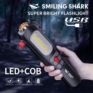 ไฟฉายฉุกเฉินกลางแจ้ง ค้อนทุบกระจกรถยนต์ ไฟ LED สีขาวแบบชาร์จได้ วัสดุ ABS พร้อมคุณสมบัติด้านความปลอดภัย - Product Image 2