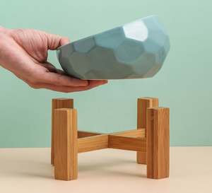 Ciotola per <span class=keywords><strong>Gatti</strong></span> con Supporto in Legno e Protezione per la Colonna Vertebrale, per Cibo e Acqua, in Ceramica - Product Image 2