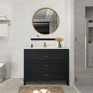 Modern Nordic <b>solid</b> <b>wood</b> bathroom cabinet simple washstand washbasin cabinet combination bathroom basin - Product Image 1