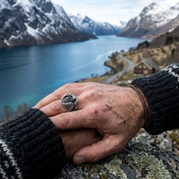 Bague pour homme en acier inoxydable, bijoux du patrimoine nordique, bague viking du dieu nordique Odin, vente en gros de bijoux