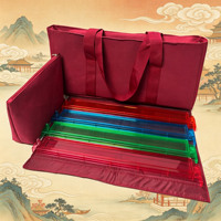 Jeu de Mahjong américain gravé de 30 mm, 160 tuiles, rouge chinois, lourd, portable, édition de luxe Chinoiserie Garden