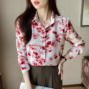 Nuova Camicetta da Donna con Scollo a V in Chiffon Floreale, Blusa Mujer De <span class=keywords><strong>Moda</strong></span>, <span class=keywords><strong>Top</strong></span> da Donna 2283 # - Product Image 3