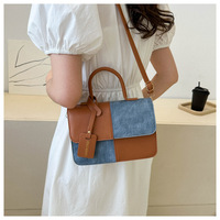 Bolso de Mano Simple de Color Contrastante MU Fashion, Bolso Cuadrado Pequeño Informal Retro, Bolso de Hombro Cruzado para Mujer