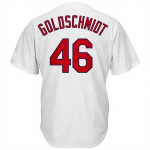 Klassisches Softball-Baseball-Trikot der Cardinals für Jugendliche und Erwachsene, bestickt, Tackle-Twill, einfarbig, Rot und Gelb, <span class=keywords><strong>super</strong></span> atmungsaktiv - Product Image 2