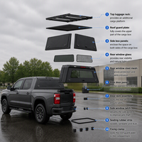 Capot de camionnette Toyota en aluminium noir avec grande fenêtre coulissante en verre, sur mesure pour Tundra 2022, capacité de 6,5 pieds (601-800L)