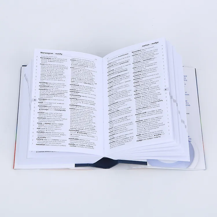 English dictionary with softcover or hardcover publishing & printing