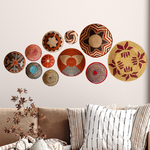Vente flash : 11 paniers décoratifs muraux, paniers africains tissés avec différents motifs pour la décoration murale bohème, art mural bohème - Product Image 3