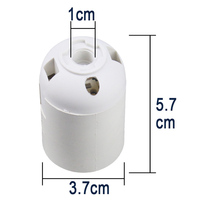 Support de lampe LED durable et économe en énergie, blanc et noir, en plastique avec douille à vis, base de lampe élégante