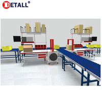 Station de travail de table d'emballage avec convoyeur à billes pour atelier/usine