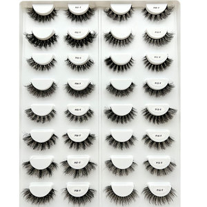 Cils personnalisés avec logo, série P <span class=keywords><strong>PY</strong></span>, courbure 15 mm, cils faux volumineux, cils courts et moelleux, cils synthétiques en bande complète - Product Image 2