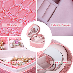 FADELI-pendientes pequeños de cuero sintético para mujer y niña, caja de joyería de viaje, organizador de joyería - Product Image 6